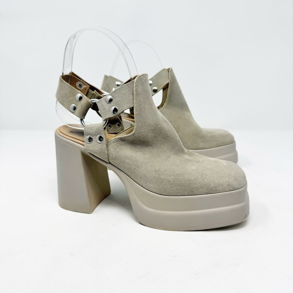 Free People Hybrid Harness Suede Platform Booties in Grey Diamond Size 6.5 - Picture 2 of 12